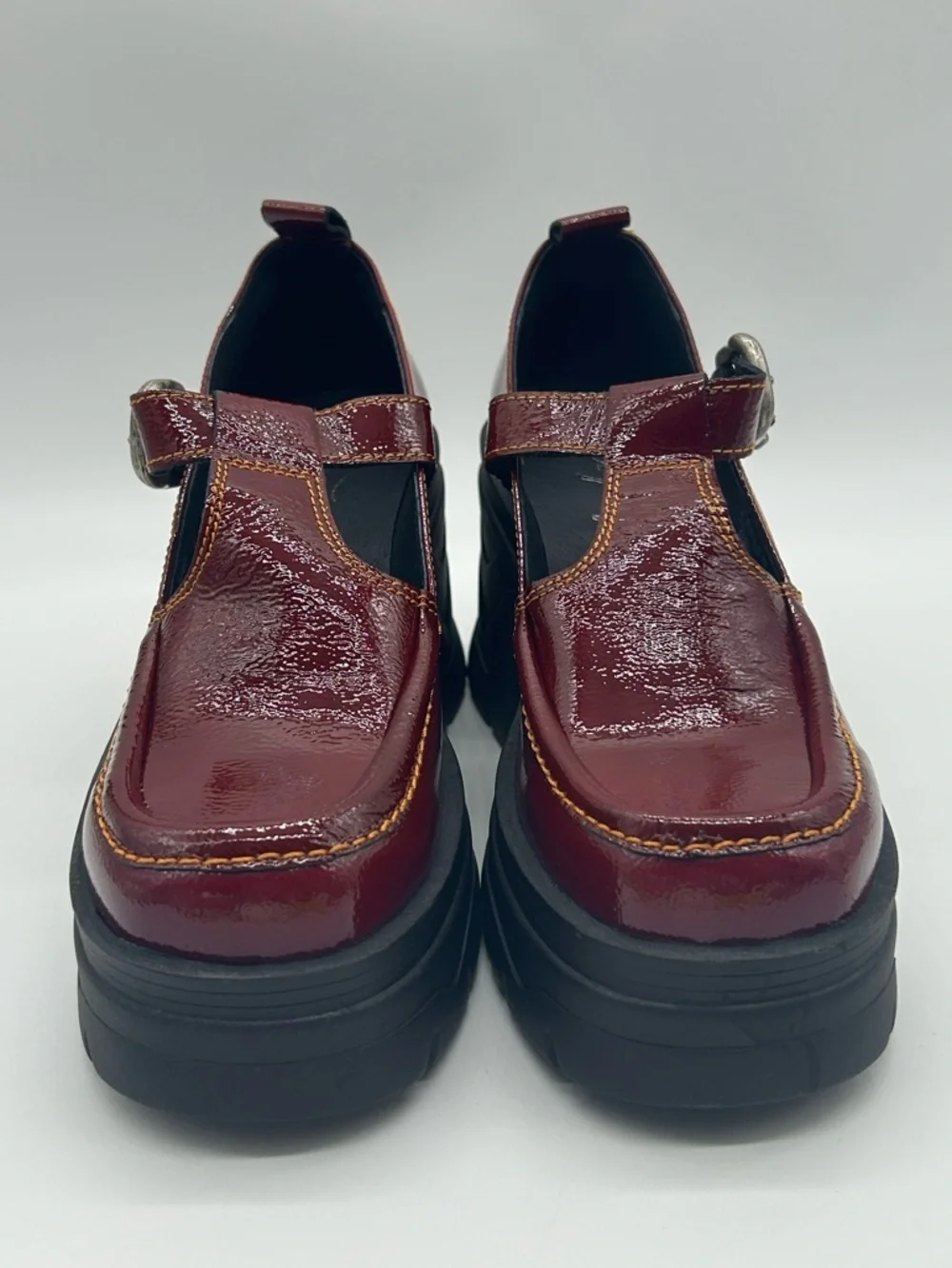 Free People Mayla Platform Mary Jane Shoes Sz 9.5 Rasp Fram Burgundy NWB